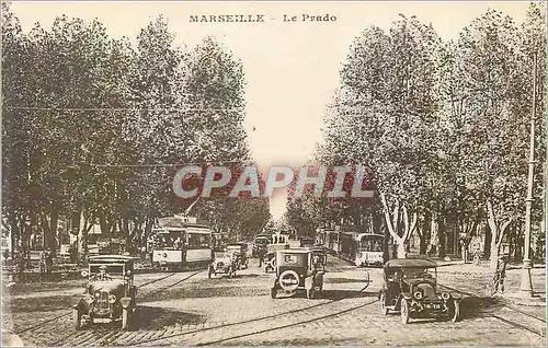 Ansichtskarte AK Marseille Le Prado Automobile Tramway