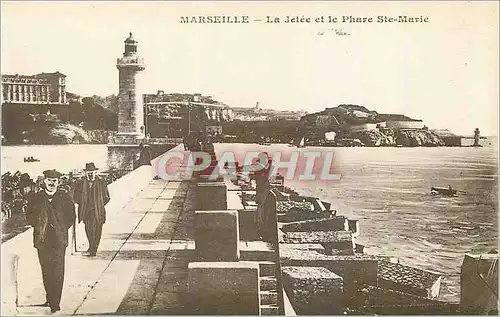 Ansichtskarte AK Marseille La Jetee et le Phare Ste Marie