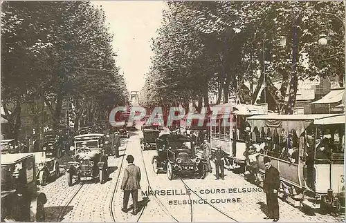 Ansichtskarte AK Marseille Cours Belsung Tramway Automobile