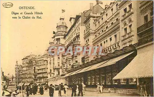 Cartes postales Ostende Digue et Grands Hotels Vers le Chalet du Roi