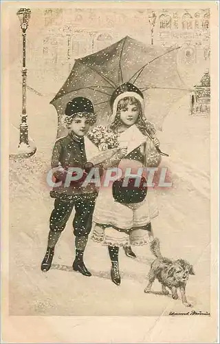 Cartes postales Enfants Chien