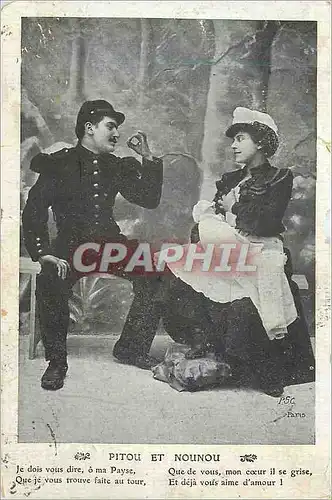 Cartes postales Pitou et Nounou Je dois vous dire o ma Payse Militaria