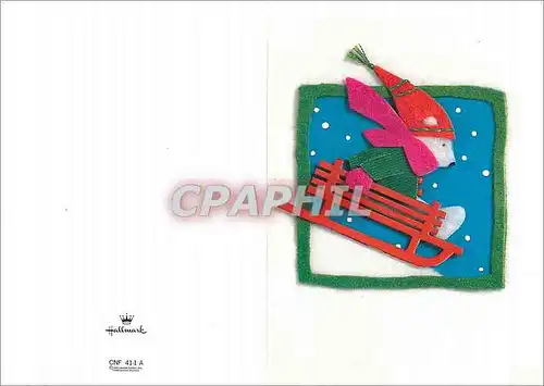 Cartes postales moderne Meilleurs V�ux Luge Ours Blanc