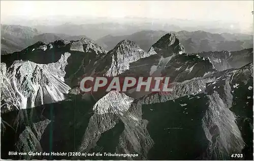 Moderne Karte Blick Vom Gipfel des Habicht (3280 m) auf die Tribulaungruppe