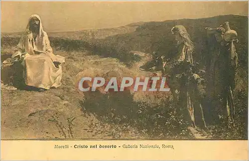 Cartes postales Roma Morelli Cristo Nel Deserto Galleria Nazionale
