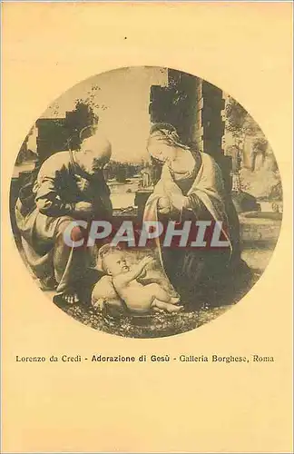 Cartes postales Roma Galleria Borghese Lorenzo da Credi Adorazione di Gesu