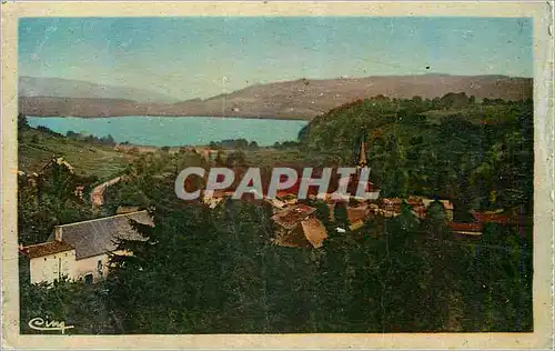 Ansichtskarte AK Environs de Clermont (P de D) L'Auvergne Pittoresque Le Lac et le Village d'Aydat (80 Hectares)