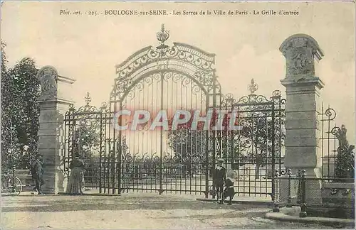 Cartes postales Boulogne sur Seine Les Serres de la Ville de Paris La Grille d'Entree