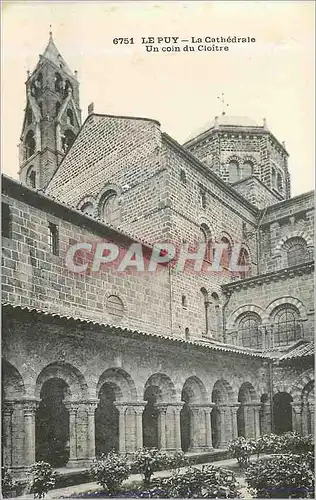 Cartes postales Le Puy La Cathedrale Un Coin du Cloitre