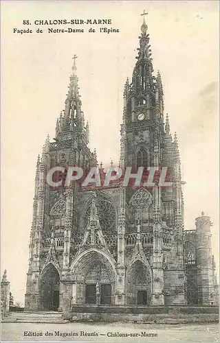 Cartes postales Chalons sur Marne Facade de Notre Dame de l'Epine
