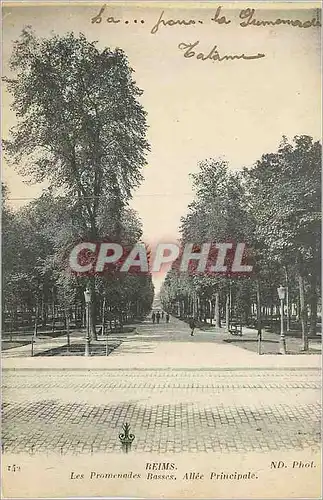 Cartes postales Reims Les Promenades Basses Allee Principale