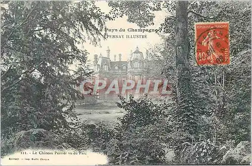 Cartes postales Le chateau Perrier Epernay Illustre vu du Parc