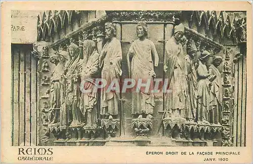 Cartes postales Reims Cathedrale Eperon Droit de la Facade Principale