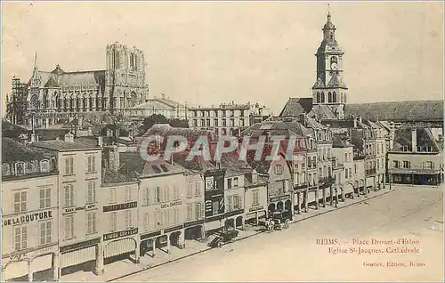 Cartes postales Reims Place Drouet D'Erlon Eglise Saint Jacques Cathedrale