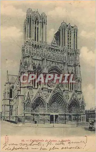 Ansichtskarte AK Cathedrale de Reims Facade