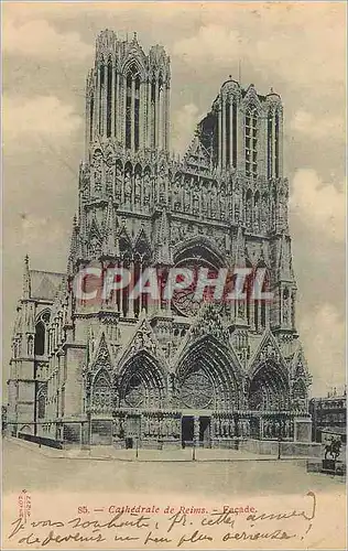 Cartes postales Cathedrale de Reims Facade