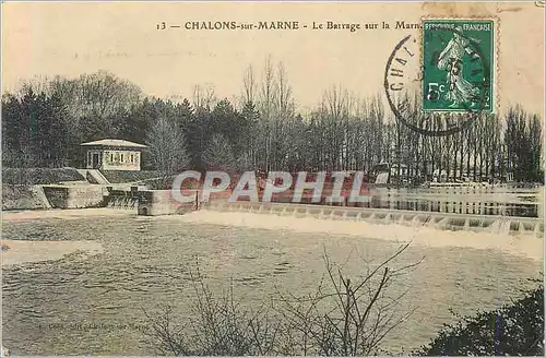 Ansichtskarte AK Chalons sur Marne Le Barrage sur la Marne