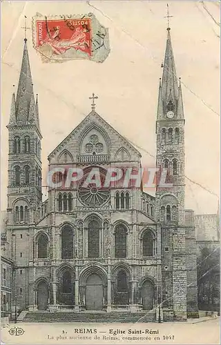 Ansichtskarte AK Reims Eglise Saint Remi La Pus Encienne de Reims Commencee en 1042