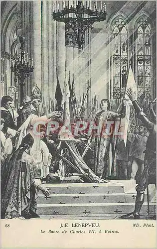 Cartes postales J E Lenepveu Le Sacre de Charles VII a Reims