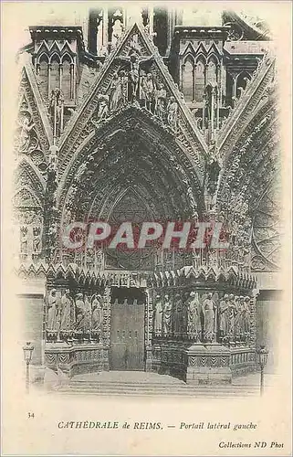 Ansichtskarte AK Reims La Cathedrale Portail Lateral Gauche