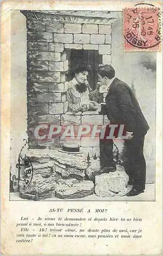Cartes postales As tu Pense a Moi Lui et Elle