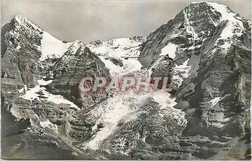 Moderne Karte Fliegeraufnahme Eigergletscher Monch U Jungfrau