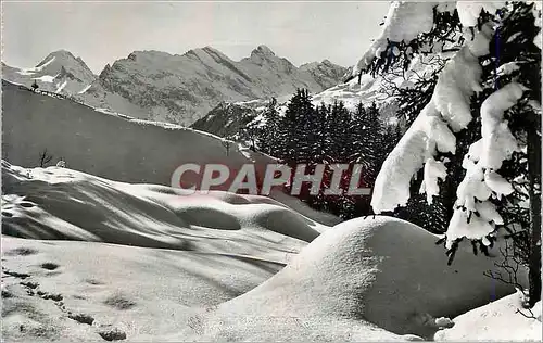 Moderne Karte Partie bei Wengen mit Tschingel und Gspaltenhorn