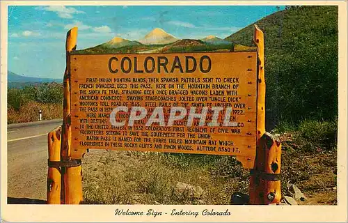 Cartes postales moderne Welcome Sign entering Colorado