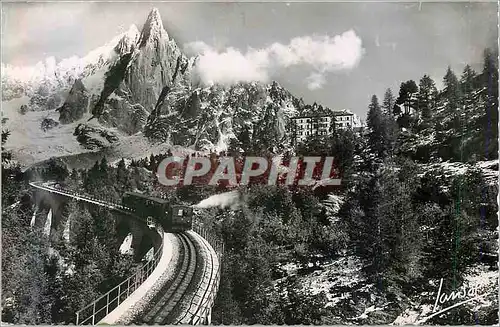 Moderne Karte Chamonix (Haute Savoie) Alt 1050 m Le Chemin de Fer du Montenvers et L'Aiguille du Dru