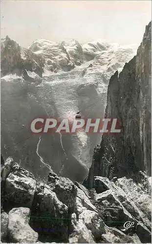 Moderne Karte Chamonix Mont Blanc La Tete du Brevent et le Mt blanc
