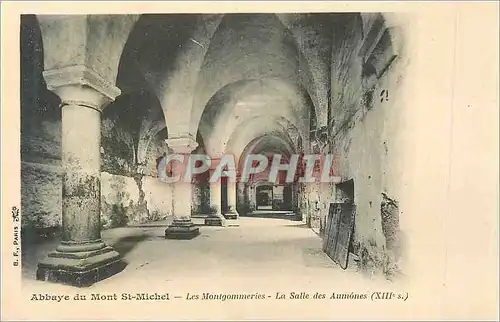 Ansichtskarte AK Abbaye du Mont Saint Michel Les Montgommeries La Salle des Aumones (XIIIe S)