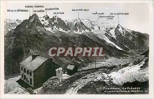 Cartes postales moderne Chamonix La Flegere et Vue Sur la Chaine du Mont Blanc