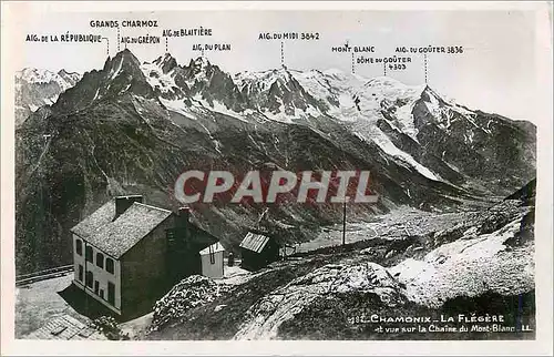 Moderne Karte Chamonix La Flegere et Vue Sur la Chaine du Mont Blanc