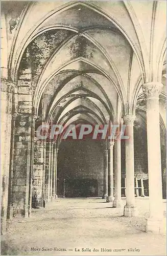 Ansichtskarte AK Mont Saint Michel La Salle des Hotes (XIIIme Siecle)