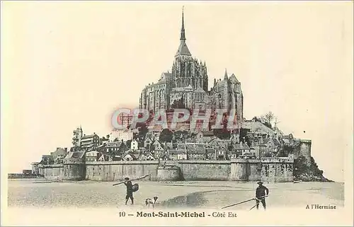 Cartes postales Mont Saint Michel Cote Est Peche Pecheur