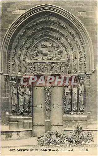 Cartes postales Abbaye de st Denis Portail Nord