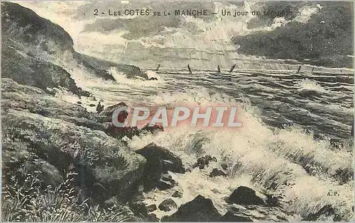 Cartes postales Les Cotes de la Manche Un Jour de Tempete