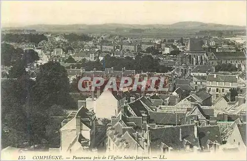 Ansichtskarte AK Compiegne Panorama pris de l'Eglise Saint Jacques