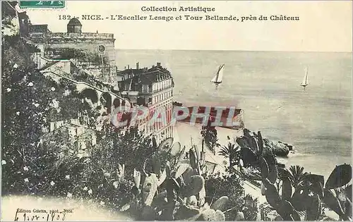 Ansichtskarte AK Nice Collection Artistique L'Escalier Lesage et Tour Bellande pres du Chateau