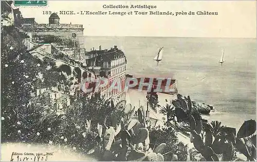 Cartes postales Nice Collection Artistique L'Escalier Lesage et Tour Bellande pres du Chateau