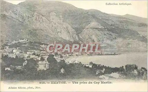 Cartes postales Menton Vue Prise du Cap Martin