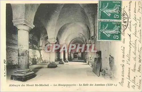 Cartes postales Abbaye du Mont Saint Michel Les Montgommeries La Salle des Aumones (XIIIe S)