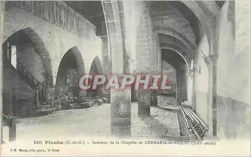Ansichtskarte AK Blouha (C du N) Interieur de la Chapelle de Kermaria en Isquit (XIIIe Siecle)