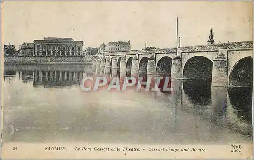 Cartes postales Saumur Le Pont Cessart et le Theatre