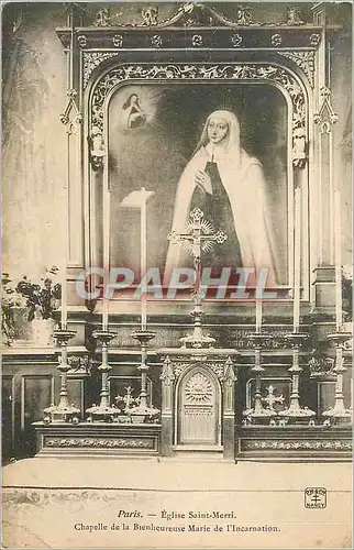 Cartes postales Paris L'Eglise Saint Merri Chapelle de la Bienheureuse Marie de l'Incarnation