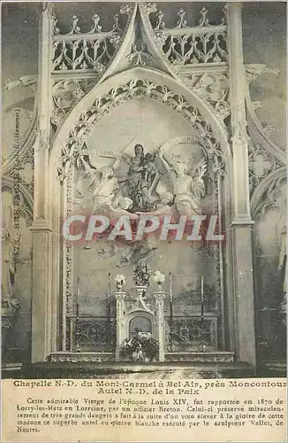 Cartes postales Chapelle Notre Dame du Mont Carmel a Bel Air Pres Moncontour Autel N D de la Paix