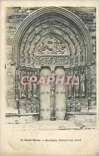 Cartes postales Saint Denis Basilique Portail Cote Nord