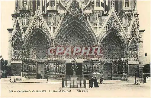 Ansichtskarte AK Cathedrale de Reims Le Grand Portail