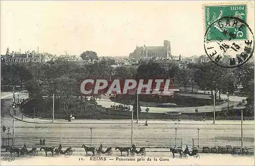 Ansichtskarte AK Reims Panorama Pris de la Gare