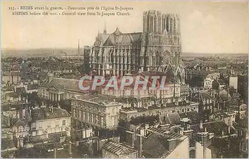 Ansichtskarte AK Reims Avant la Guerrre Panorama pris de L'Eglise St Jacques